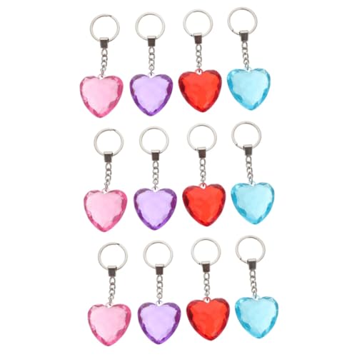 NZVCQVPU Keychain Valentinstag Keychain Heart-Form Decoration Valentinstag Schlüsselanhänger (zufälliger Colorx12pcs 11x4x1.3cm) von NZVCQVPU