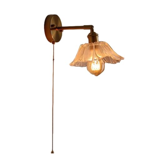 NZVCQVPU Moderne Industrie Messing Wandleuchte mit bernsteinfarbener Glasschatten Verstellbarer Armwandlampe mit Zugkette für Schlafzimmer und Wohnzimmer Purple Farbpalette NZVCQVPU Moderne Industrie Messing Wandleuchte mit bernsteinfarbener Glasschatten Verstellbarer Armwandlampe mit Zugkette für Schlafzimmer und Wohnzimmer Purple Farbpalette von NZVCQVPU