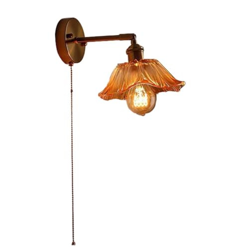 NZVCQVPU Moderne Industrie Messing Wandleuchte mit bernsteinfarbener Glasschatten Verstellbarer Armwandlampe mit Zugkette für Schlafzimmer und Wohnzimmer Purple Farbpalette NZVCQVPU Moderne Industrie Messing Wandleuchte mit bernsteinfarbener Glasschatten Verstellbarer Armwandlampe mit Zugkette für Schlafzimmer und Wohnzimmer Purple Farbpalette von NZVCQVPU