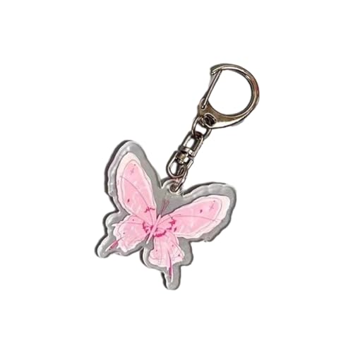 Schlüsselketten für Frauen, einfache klare Schmetterlingsbildungskartenhülle Schlüsselbund Anti-Lost Bilderrahmenschlüsselring Photo Schutzhülle Keychain von NZVCQVPU