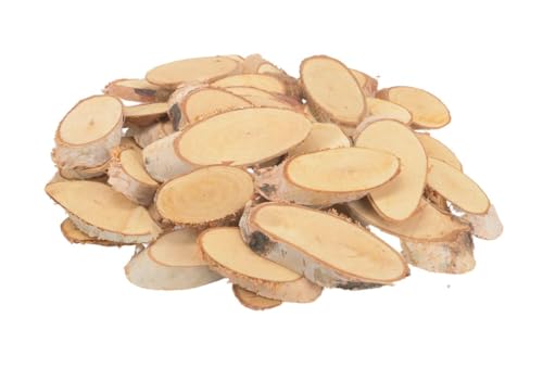 NaDeco Birkenscheiben Natur, oval geschnitten, Länge ca. 5-8 cm, verpackt mit 200 g | Baumscheiben zum Basteln | Holz Scheiben | Astscheiben zum Dekorieren| Naturholzscheiben | Dekoholz | Bastelholz von NaDeco