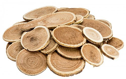 NaDeco Holzscheiben rund 250g 2-5cm Baumscheiben Holz Scheiben Baumscheiben Stammscheiben Deko Holz Holzdeko Birkenscheiben von NaDeco