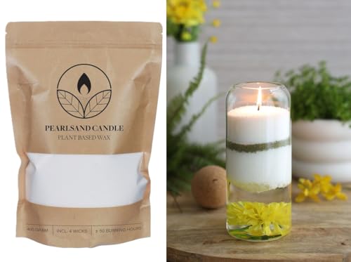 NaDeco Kerzensand mit 4 Dochten, 400g, wählbar in 7 Farben, DIY Set | Wachsgranulat | Pflanzliches Kerzenwachs | Kerzen selber Machen | Kezenwachs-Perlen mit Docht, Farbe:Weiß NaDeco Kerzensand mit 4 Dochten, 400g, wählbar in 7 Farben, DIY Set | Wachsgranulat | Pflanzliches Kerzenwachs | Kerzen selber Machen | Kezenwachs-Perlen mit Docht, Farbe:Weiß von NaDeco