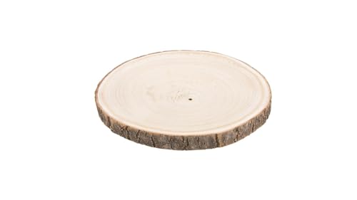 NaDeco Paulownia-Holzscheibe in vielen Größen zur Auswahl | Große Baumscheiben | Holzteller | Baumstamm- Scheiben | Holzscheibe zur Dekoration | Natürlicher Tortenteller, Größe:ca. 13x13 cm von NaDeco