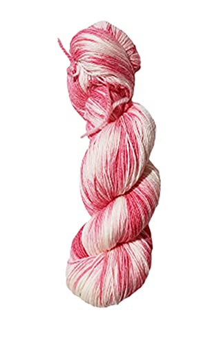Sockenwolle Fine Cotton handgefärbt - pink/natur - 100 g/416 m - 50% Schurwolle / 25% Baumwolle / 25% Polyamid (südamerikanische Schurwolle 24 Mikron) von NaRoKnit