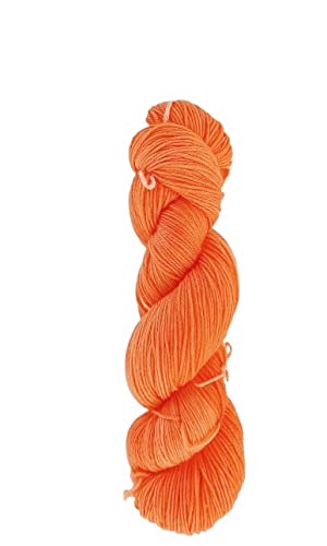 Sockenwolle Superfine - deep orange - handgefärbt - 75% Schurwolle / 25% Polyamid - Australische Schurwolle 22 Mikron 100 g ca 400 m - Fb. 353 von NaRoKnit