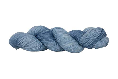 Sockenwolle Superfine handgefärbt - gun metal blau - 75% Schurwolle / 25% Polyamid - Australische Schurwolle 22 Mikron 100 g ca 400 m von NaRoKnit