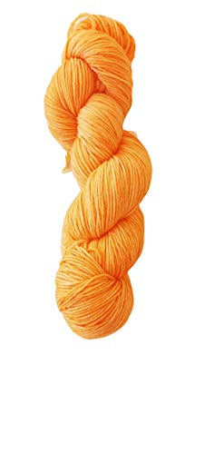 Sockenwolle Superfine handgefärbt - orange - 75% Schurwolle / 25% Polyamid - Australische Schurwolle 22 Mikron 100 g ca 400 m von NaRoKnit