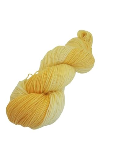 Sockenwolle handgefärbt 100 g ca 420 m 75% Wolle/25% Polyamid - gold gelb von NaRoKnit