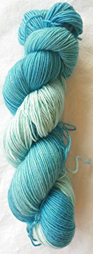 Sockenwolle handgefärbt 100 g ca 420 m 75% Wolle/25% Polyamid -teal Sockenwolle handgefärbt 100 g ca 420 m 75% Wolle/25% Polyamid -teal von NaRoKnit