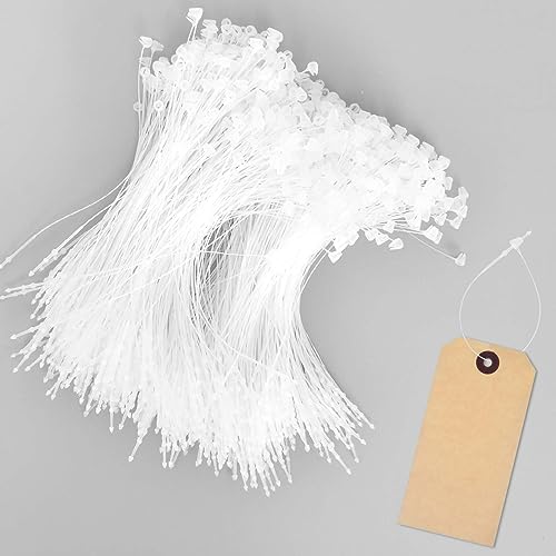 1000 Stück Kunststoff-Etikettenverschlüsse, 12,5 cm Sicherheitsfäden für Etiketten, Schnappverschlussstifte, Schlaufenstifte für Preisschilder, Kleidungsetiketten (Weiss) (Weiß) von Naapesi