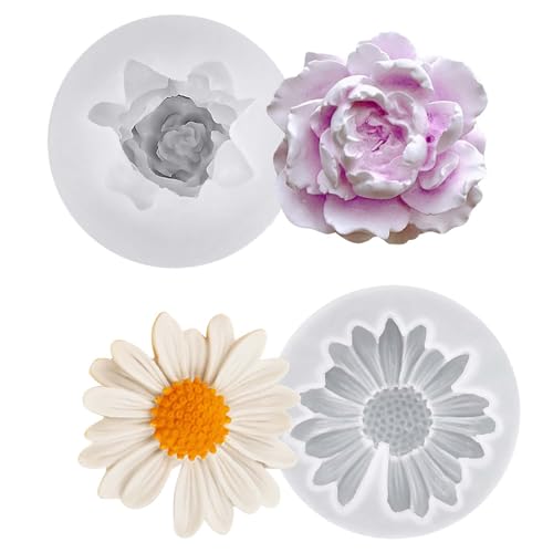 2 Stück Kerzen Silikonformen, Daisy Silikon Kerzenformen, 3D Blumen Kerzenform, DIY Kerzenherstellung, Silikon Gießformen, Kerzenformen für Jasmine, Chrysanthemen, Blumenkerzen, Fondant, Schokolade 2 Stück Kerzen Silikonformen, Daisy Silikon Kerzenformen, 3D Blumen Kerzenform, DIY Kerzenherstellung, Silikon Gießformen, Kerzenformen für Jasmine, Chrysanthemen, Blumenkerzen, Fondant, Schokolade von Naapesi