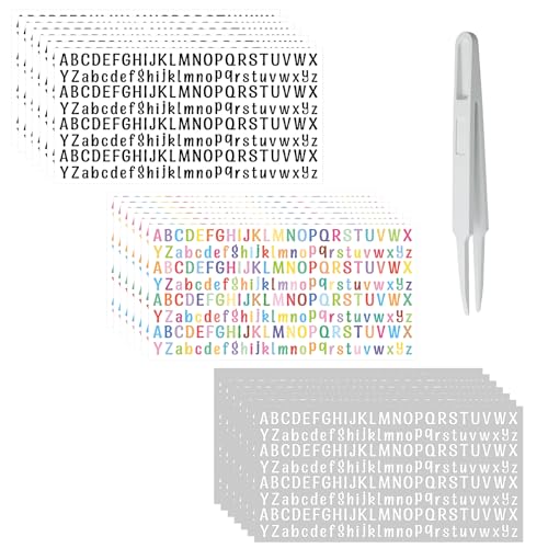 21 Stück Buchstaben Aufkleber mit 1 Stück Pinzette, Selbstklebend Bunte Buchstaben Aufkleber, Vinyl Klebebuchstaben Sticker für Postfach,Schilder,Adressnummer,DIY Scrapbooking von Naapesi