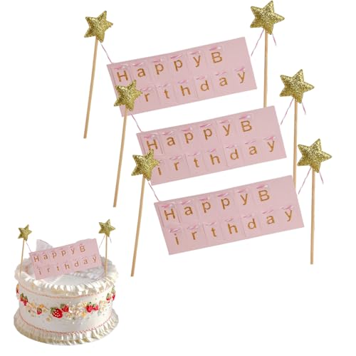 3 Stück Cake Topper Banner, Kuchendeko für Geburtstag, Schön Kuchentopper für Kuchen Dekoration, Alles Gute zum Geburtstag Kuchen Dekoration, Cake Topper für Baby Kinder Party Deko. 3 Stück Cake Topper Banner, Kuchendeko für Geburtstag, Schön Kuchentopper für Kuchen Dekoration, Alles Gute zum Geburtstag Kuchen Dekoration, Cake Topper für Baby Kinder Party Deko. von Naapesi