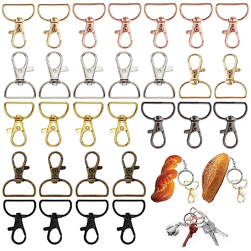 35 Stück Schlüsselring Verschluss, Karabinerhaken mit Drehverschluss, 25mm D-Ring mit Karabiner Haken, Klein Karabinerhaken, Hummer Haken Schlüsselring Haken für Schlüsselschmuck DIY Handwerk 35 Stück Schlüsselring Verschluss, Karabinerhaken mit Drehverschluss, 25mm D-Ring mit Karabiner Haken, Klein Karabinerhaken, Hummer Haken Schlüsselring Haken für Schlüsselschmuck DIY Handwerk von Naapesi