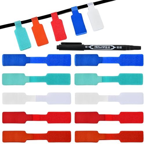 40 Stück Kabeletiketten mit Einem Stift Geliefert, Nylon Mehrfarbige Kabelbeschriftung Clip,Wiederverwendbare Kabelbeschriftung, Zum Identifizierung von Kabel, Drähten, für Büro Haus 40 Stück Kabeletiketten mit Einem Stift Geliefert, Nylon Mehrfarbige Kabelbeschriftung Clip,Wiederverwendbare Kabelbeschriftung, Zum Identifizierung von Kabel, Drähten, für Büro Haus von Naapesi