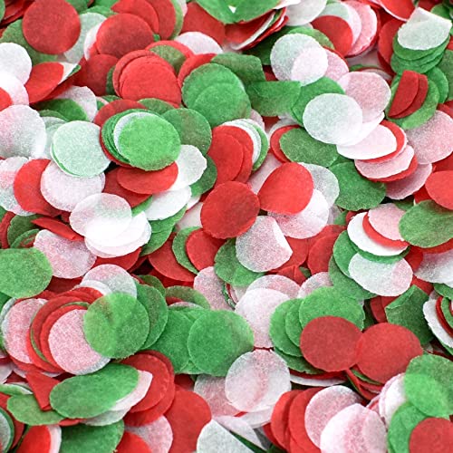 50 g Rundes Konfetti, 1cm Konfetti Papier, Seidenpapier Konfetti Papier, Runde Tissue Confetti für Geburtstag Dekoration Hochzeit Baby-shower Valentinstag Taufe (Rot und Grün) von Naapesi