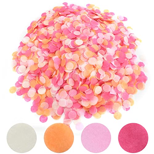 50 g Rundes Konfetti, 1cm Konfetti Papier, Seidenpapier Konfetti Papier, Runde Tissue Confetti für Geburtstag Dekoration Hochzeit Baby-shower Valentinstag Taufe (Rosa und Orange) von Naapesi