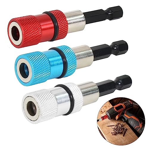 60mm Magnetischer Schraubendreher-Bithalter, 3 Stück Verstellbare Schraubentiefe Magnetischer Bohrerhalter-Verlängerungssatz mit 1/4 Zoll Sechskantschaft, Schnellspanner, Trockenbau Bithalter 60mm Magnetischer Schraubendreher-Bithalter, 3 Stück Verstellbare Schraubentiefe Magnetischer Bohrerhalter-Verlängerungssatz mit 1/4 Zoll Sechskantschaft, Schnellspanner, Trockenbau Bithalter von Naapesi