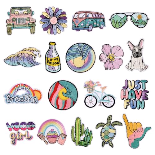 Bügelflicken Kinder,18 Stück Patches zum Aufbügeln,Bestickte Aufnäher zum Aufnähen,DIY Bestickte Patches,Aufbügeln,Applikation,für Die Personalisierte Anpassung von Kleidung, Jeans, Jacken,Mützen Bügelflicken Kinder,18 Stück Patches zum Aufbügeln,Bestickte Aufnäher zum Aufnähen,DIY Bestickte Patches,Aufbügeln,Applikation,für Die Personalisierte Anpassung von Kleidung, Jeans, Jacken,Mützen von Naapesi