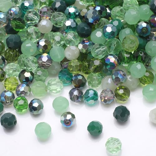 Kristallglasperlen, rund, facettiert, 3 mm, bunt, sortierte Glasperlen für Schmuckherstellung, DIY-Armbänder, Halsketten, Bastelprojekte, Abstandshalter, Kunstperlen, Grün, 3 mm, 400 Stück Kristallglasperlen, rund, facettiert, 3 mm, bunt, sortierte Glasperlen für Schmuckherstellung, DIY-Armbänder, Halsketten, Bastelprojekte, Abstandshalter, Kunstperlen, Grün, 3 mm, 400 Stück von Naapesi