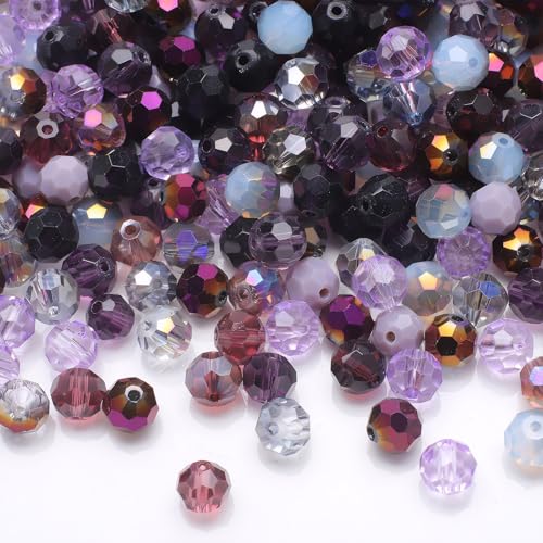 Kristallglasperlen, rund, facettiert, 3 mm, bunt, sortierte Glasperlen für Schmuckherstellung, DIY-Armbänder, Halsketten, Bastelprojekte, Abstandshalter, Kunstperlen, Violett, 3 mm, 400 Stück Kristallglasperlen, rund, facettiert, 3 mm, bunt, sortierte Glasperlen für Schmuckherstellung, DIY-Armbänder, Halsketten, Bastelprojekte, Abstandshalter, Kunstperlen, Violett, 3 mm, 400 Stück von Naapesi