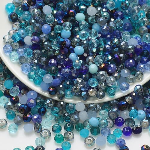 Kristallglasperlen, rund, facettierte Glasperlen, bunt, sortiert, für Schmuckherstellung, DIY-Armbänder, Halsketten, Bastelprojekte, mehrfarbige Abstandshalter und Basteln, 6 mm, 200 Stück Kristallglasperlen, rund, facettierte Glasperlen, bunt, sortiert, für Schmuckherstellung, DIY-Armbänder, Halsketten, Bastelprojekte, mehrfarbige Abstandshalter und Basteln, 6 mm, 200 Stück von Naapesi