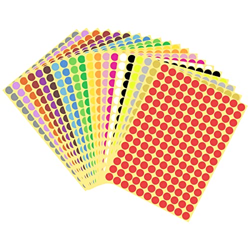 Naapesi 10mm Selbstklebende Markierungspunkte, Klebepunkte Punktaufkleber Farbcodierung Etiketten Runde Aufkleber für Kalender, Planer und zum Basteln, Papier - 20Farben, 3300 Stück von Naapesi