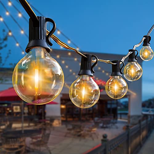 36M Led Lichterkette Außen, G40 120Ft Balkon Lichterkette Glühbirne Außen mit 60+2 Kunststoffbirnen,Wasserdicht IP45 Patio Bistro Hängeleuchten für Garten, Veranda Dekoration Terrasse, Hochzeiten von Naatsu