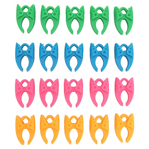 Nachukan 20-teiliges Spulenhalter-Set, 4-farbige Silikonklemme, Nähen, Sticken, Anti-Fadenverlust, Spulenklammer Und Fadenhalter von Nachukan