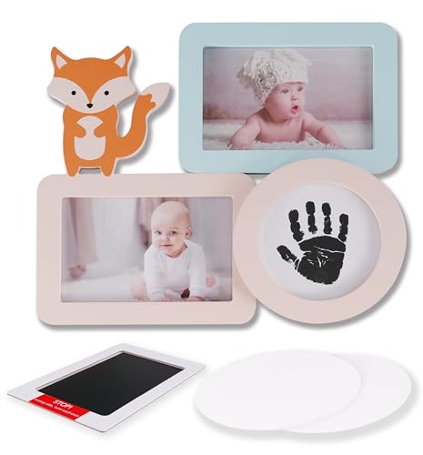 Naciya & Co Set Fußabdruck Baby – Bilderrahmen aus Holz und Erinnerungsstück zur Geburt mit Hand-/Fußabdruck – personalisierbares Geschenk für Babys – schwarzes Stempelkissen Clean Touch Naciya & Co Set Fußabdruck Baby – Bilderrahmen aus Holz und Erinnerungsstück zur Geburt mit Hand-/Fußabdruck – personalisierbares Geschenk für Babys – schwarzes Stempelkissen Clean Touch von Naciya & Co