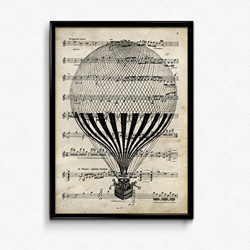 Lamellen Vintage mit Noten. Illustrationen auf Folien alten Partituren. Perfekt für Liebhaber der Musik... A4 (21x29,7cm) von Nacnic