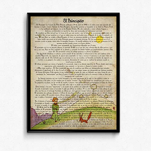 Nacnic Poster Der kleine Prinz für kleine Kinder. Der kleine Prinz und Fuchs Poster mit Definitionen. Postere und Illustrationen für Kindergeschichten. A4-Format von Nacnic