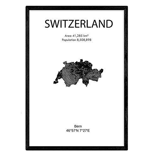 Nacnic Poster der Schweiz. Blätter von Ländern und Kontinenten. A3 Größe Nacnic Poster der Schweiz. Blätter von Ländern und Kontinenten. A3 Größe von Nacnic