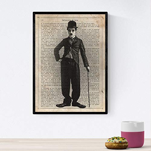 Nacnic Poster von Charles Chaplin. Vintage Stil Poster von wichtigen Musiker, Schauspieler, Erfinder... Größe A4 von Nacnic