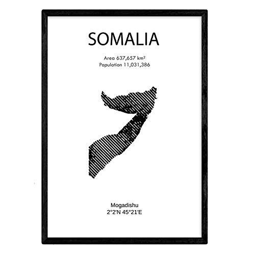 Nacnic Poster von Somalia. Blätter von Ländern und Kontinenten. A3 Größe von Nacnic