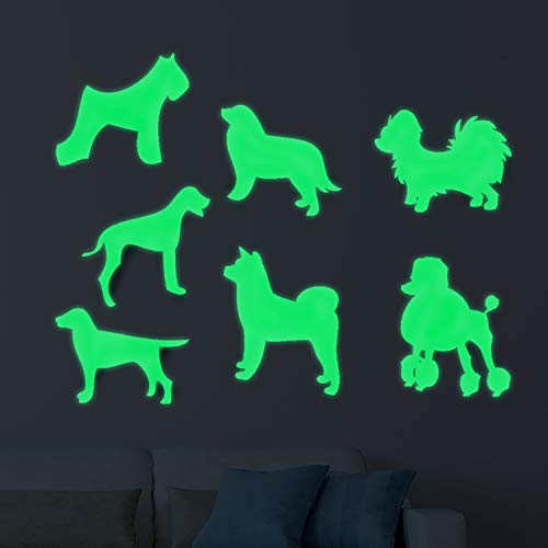 Wand-Aufkleber im Dunkeln leuchten. Dekorative Vinyl für Stecker oder Schalter Hund Getränke. LEUCHTSTOFF Tier-Aufkleber. helle Blätter Wand-Aufkleber im Dunkeln leuchten. Dekorative Vinyl für Stecker oder Schalter Hund Getränke. LEUCHTSTOFF Tier-Aufkleber. helle Blätter von Nacnic