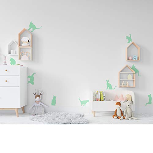 Wand-Aufkleber im Dunkeln leuchten. Vinyl dekorativer CATS. LEUCHTSTOFF Tier-Aufkleber. Klingen heller Raumdekor, Junge, Mädchen, Kind und Baby. Wand-Aufkleber im Dunkeln leuchten. Vinyl dekorativer CATS. LEUCHTSTOFF Tier-Aufkleber. Klingen heller Raumdekor, Junge, Mädchen, Kind und Baby. von Nacnic
