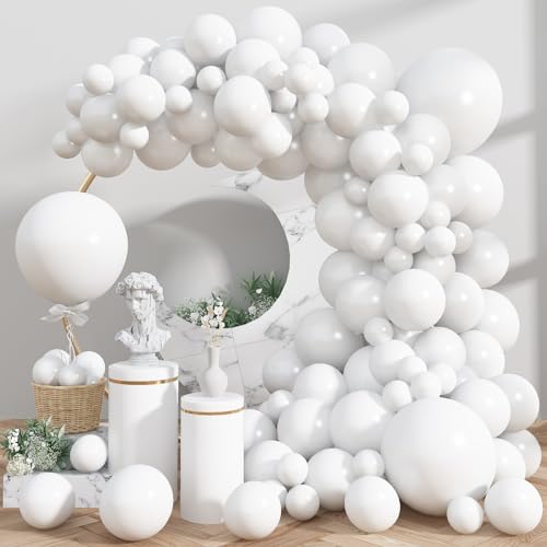 113 Stück Luftballons Weiß, Matt Weiss Luftballon Girlande 18 12 10 5 Zoll Ballonbogen Weiß Latex Helium Ballon Girlande Weiße Party Ballons für Geburtstag Hochzeitsdeko Verlobung Babyparty Dekorarion 113 Stück Luftballons Weiß, Matt Weiss Luftballon Girlande 18 12 10 5 Zoll Ballonbogen Weiß Latex Helium Ballon Girlande Weiße Party Ballons für Geburtstag Hochzeitsdeko Verlobung Babyparty Dekorarion von Nacori