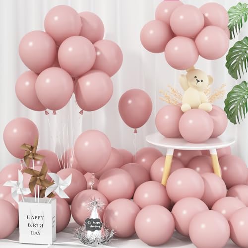 5 Zoll Luftballons Rosa, 60 Stück Klein Rund Retro Rosa Ballon Mini Matt Altrosa Luftballon Aprikose Staubige Rosa Blush Party Ballon Für Boho Party Deko Mädchen Geburtstag Hochzeit Baby Shower von Nacori