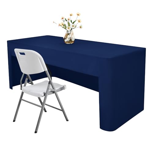 Nacuci Rechteckige Tischdecke, offene Rückseite, waschbar, Polyester, für 122 x 61 cm, für Messe-Party, Hochzeit, Bankett, Geburtstag, 122 x 61 cm, Marineblau von Nacuci