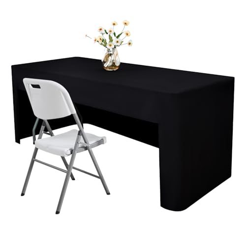 Nacuci Rechteckige Tischdecke, offene Rückseite, waschbar, Polyester, für 122 x 61 cm, schwarz, für Messe-Party, Hochzeit, Bankett, Geburtstag Nacuci Rechteckige Tischdecke, offene Rückseite, waschbar, Polyester, für 122 x 61 cm, schwarz, für Messe-Party, Hochzeit, Bankett, Geburtstag von Nacuci