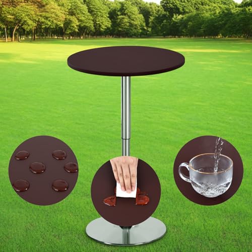 Nacuci Wasserdichte und öldichte Tischdecke, elastische Stretch-Tischdecke, abwischbar, runde Tischdecke für Küche, Esszimmer, Picknick, Party, drinnen und draußen (Schokolade, 61 cm) von Nacuci