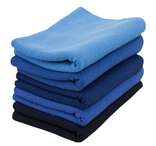 Baumwoll - Bündchenstoff Bündchen SET Pakete Schlauchware Blautöne - 5 x 25 cm x 35/70 cm von Nadeltraum