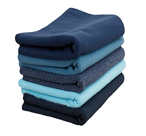 Baumwoll - Bündchenstoff Bündchen SET Pakete Schlauchware Blautöne - 5 x 50 cm x 35/70 cm von Nadeltraum