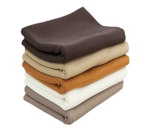 Baumwoll - Bündchenstoff Bündchen SET Pakete Schlauchware Brauntöne - 5 x 25 cm x 35/70 cm von Nadeltraum