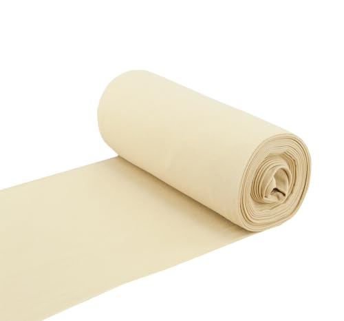 Baumwoll - Bündchenstoff Bündchen Schlauchware beige mittel - Meterware ab 25 cm x 35/70 cm - Stoff zum Nähen von Nadeltraum