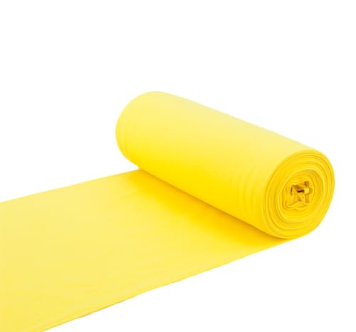 Baumwoll - Bündchenstoff Bündchen Schlauchware gelb - Meterware ab 25 cm x 35/70 cm - Stoff zum Nähen von Nadeltraum