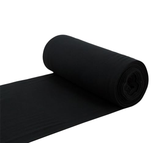 Baumwoll - Bündchenstoff Bündchen Schlauchware schwarz - Meterware ab 25 cm x 35/70 cm - Stoff zum Nähen von Nadeltraum
