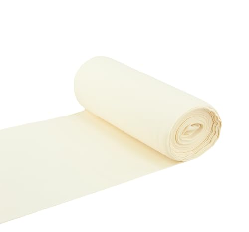 Baumwoll - Bündchenstoff Bündchen Schlauchware vanille - Meterware ab 25 cm x 35/70 cm - Stoff zum Nähen von Nadeltraum